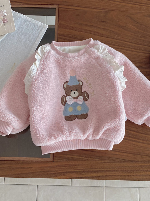 女童套装秋冬款加绒卫衣裤子婴儿衣服冬装分体两件套女宝宝外出服|undefined
