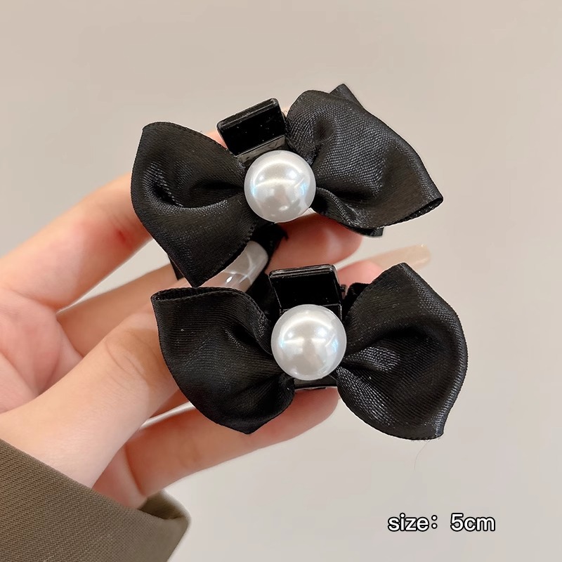 Arco negro pequeño clip de agarre princesa clip de cabello orejas elf clip de cejas clip de cabello orejas traseras clip lateral tocado