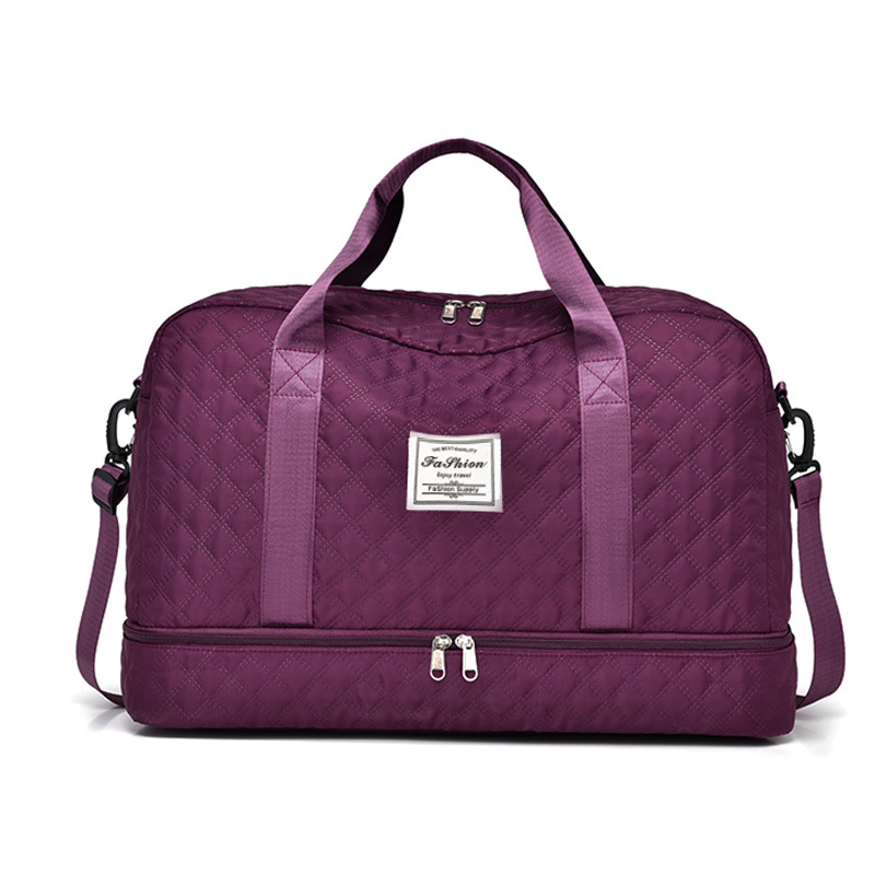 Bolsa de ejercicios cuadrilátero de diamante separación seca y húmeda bolsa de viaje deportiva bolsa de mano bolsa de ejercicios de gran capacidad bolsa de ocio para mujeres