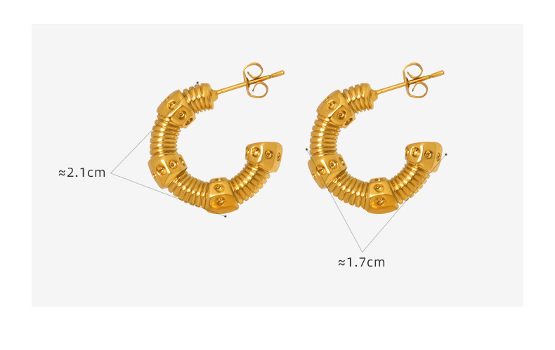 Sugar Cube Earrings Titanium Steel Versatile Niche Earrings_voghion.com