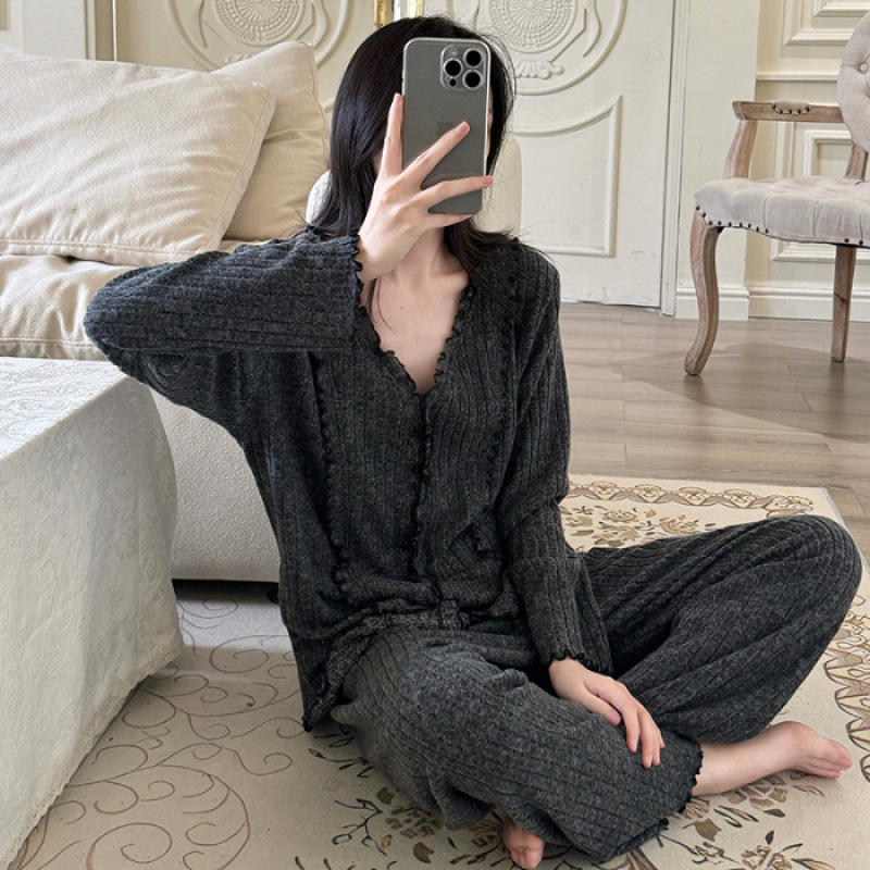 春秋睡衣女款新款秋季长袖长裤女士居家服可外穿高级感家居服套装|undefined