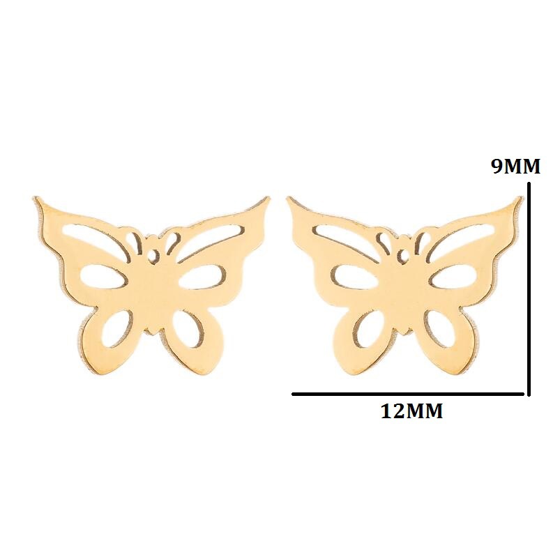 Daily Occasion PVD Coated 18K Gold Real Gold Plated Animal 304 Stainless Steel Simple Style Waterproof Non Tarnish Ear Studs