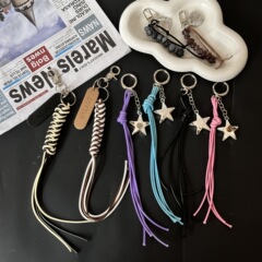 新しいペンダント、レトロな多用途キージュエリー、miu スタイルのストラップ装飾五芒星インスタイルアクセサリー