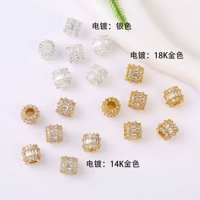 Zircon Spacer Beads Barrel-Shaped: Zərgərlik ara hissələri