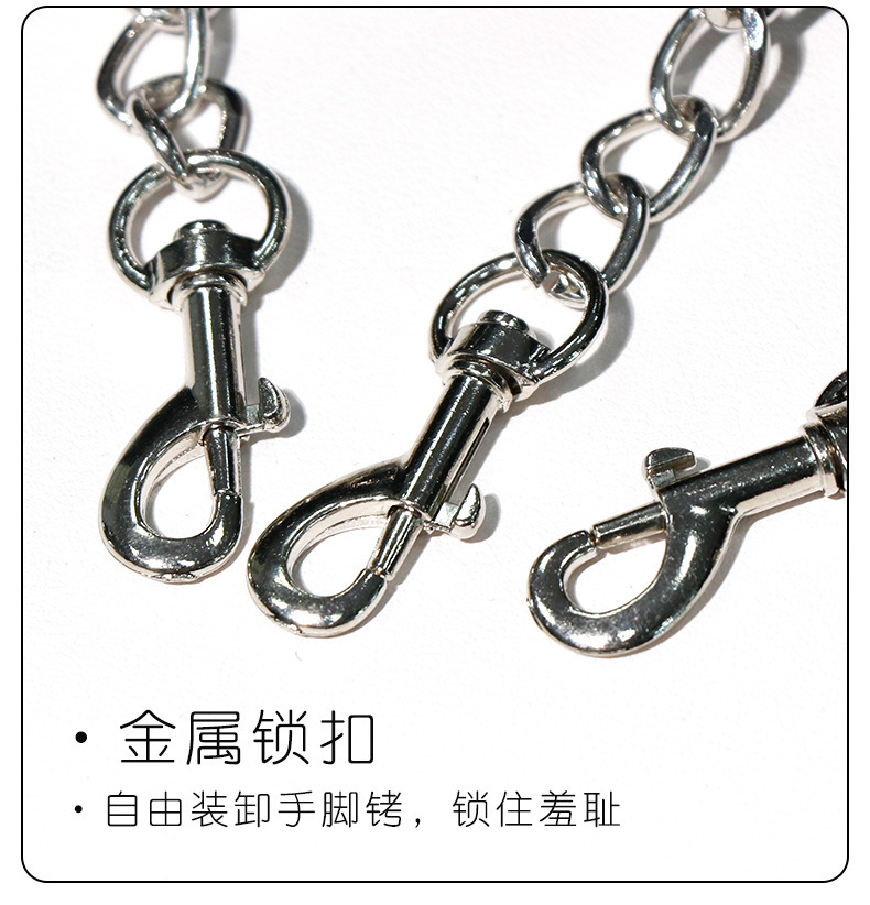 SM Hook-and-Loop Hand and Foot Cuffs Set in Black PVC with Metal Hardware — detail image 12