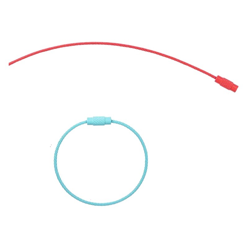 Color creativo pintura cuerda de alambre de acero llavero de coche llavero DIY accesorios multifuncional colgante de alambre de acero en stock