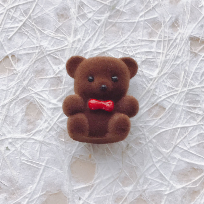 35g Weight Pendant Jewelry Making Type Charms Classification 10 PCS/Package Quantity Flocking Material Bear Pattern All Seasons Season Cute Style 10 PCS/Package Flocking Bear Pendant 8