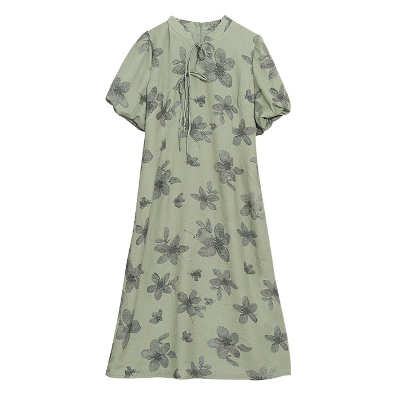 A0017 Xuanchen пухлые плюс размер китайский стиль Ретро измененные Цветочные Cheongsam платье Летнее Длинное короткое платье подруги