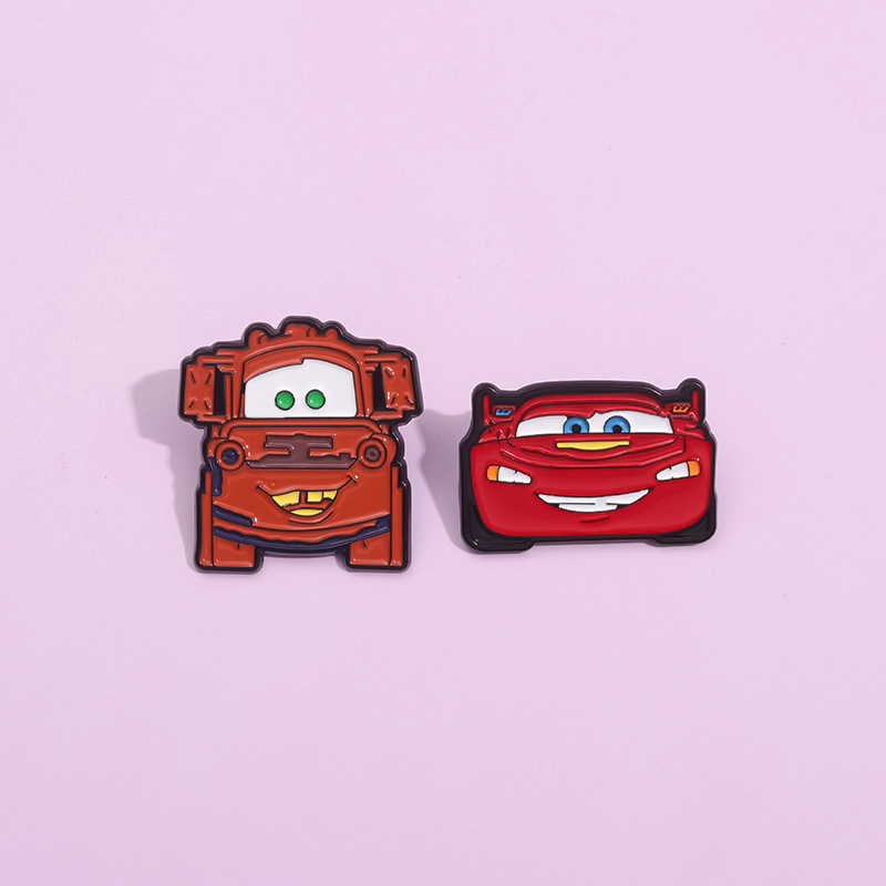 Cartoon Creative Racing Story Brooch Car Modeling Metal Badge Alloy Oil Drop Pin Accessories Decoration