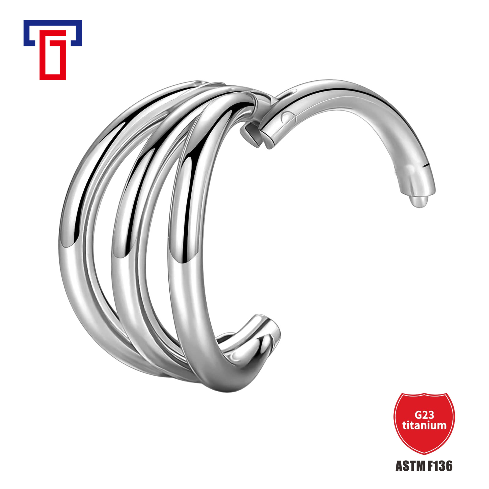 Pointed titanium steel lip stud product view