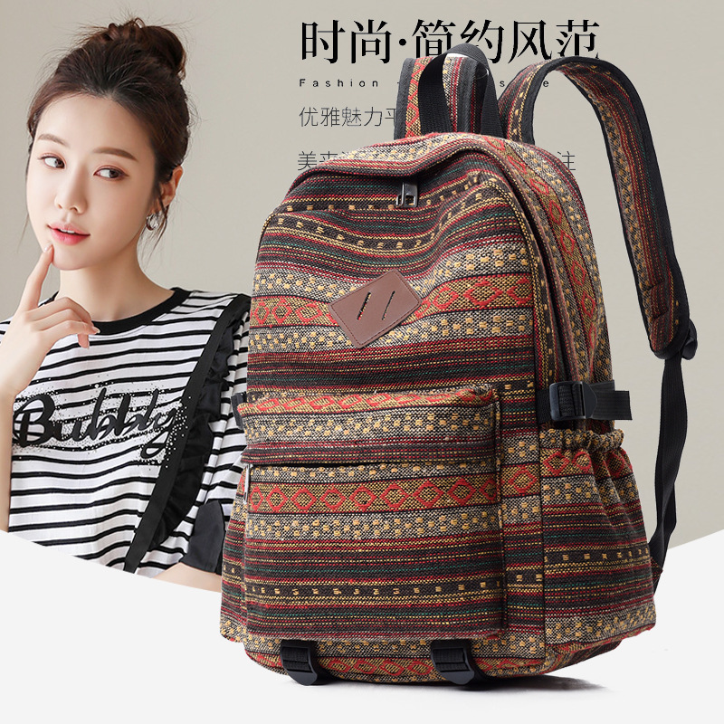 New Large Capacity Student Schoolbag Ethnic Style Trendy Wear-resistant Men's and Women's Backpack School Class Fashion Backpack New Large Capacity Student Schoolbag Ethnic Style Trendy Wear-resistant Men's and Women's Backpack School Class Fashion Backpack