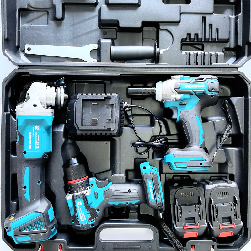 [three-piece set of 2 batteries] angle grinder + electric wrench + electric drill