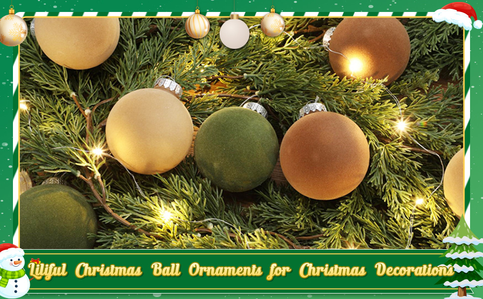 Ornements de Noël en velours floqué de 8 cm – Ensemble de décorations de Noël haut de gamme au toucher doux pour le sapin et la maison (Style européen élégant, coffret cadeau de 9 pièces)_voghion.com