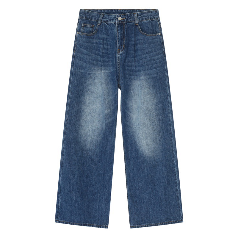 Ropa de hombre MTLClothes | 2023 nuevos pantalones vaqueros sueltos de pierna ancha retro casuales de cintura media alta