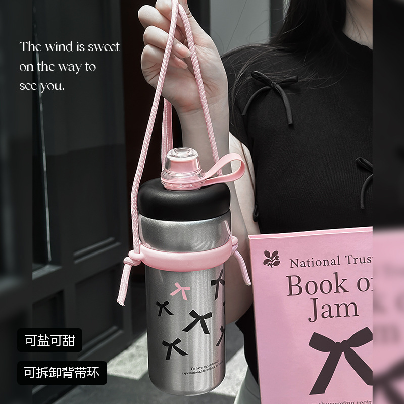 巨无霸冰霸杯大容量女生高颜值吸管咖啡杯不锈钢保温杯带背带水杯|undefined
