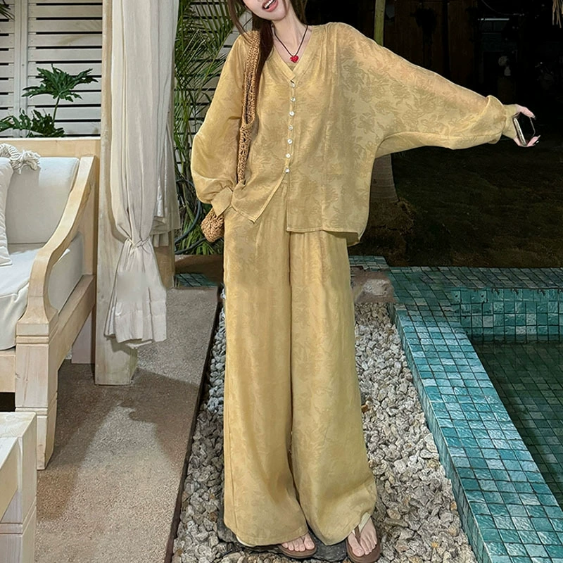 Специальный новый [Национальный цвет Fanghua] Новый китайский холодный костюм рубашка с подтяжками