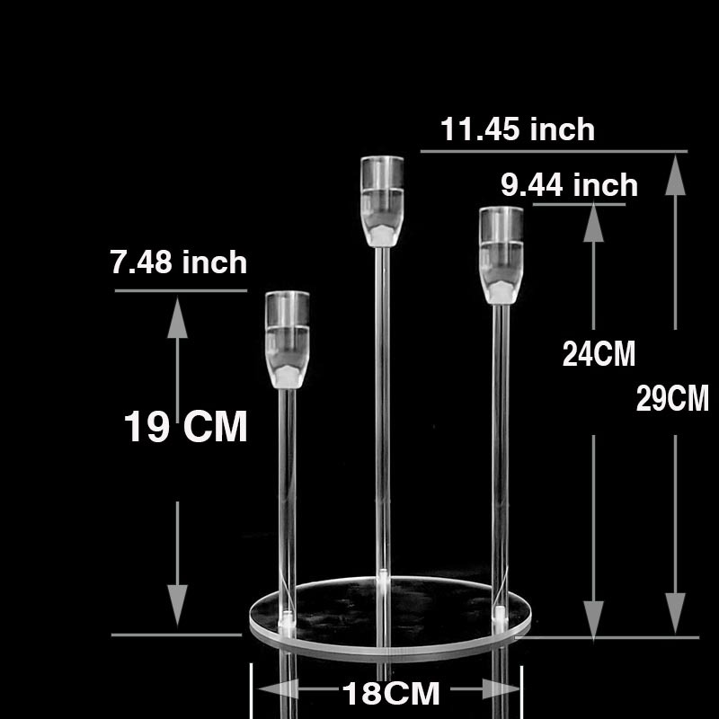 Transfronterizo especial para nuevo acrílico transparente vela electrónica candelabro fiesta de cumpleaños restaurante occidental Decoración de mesa adornos