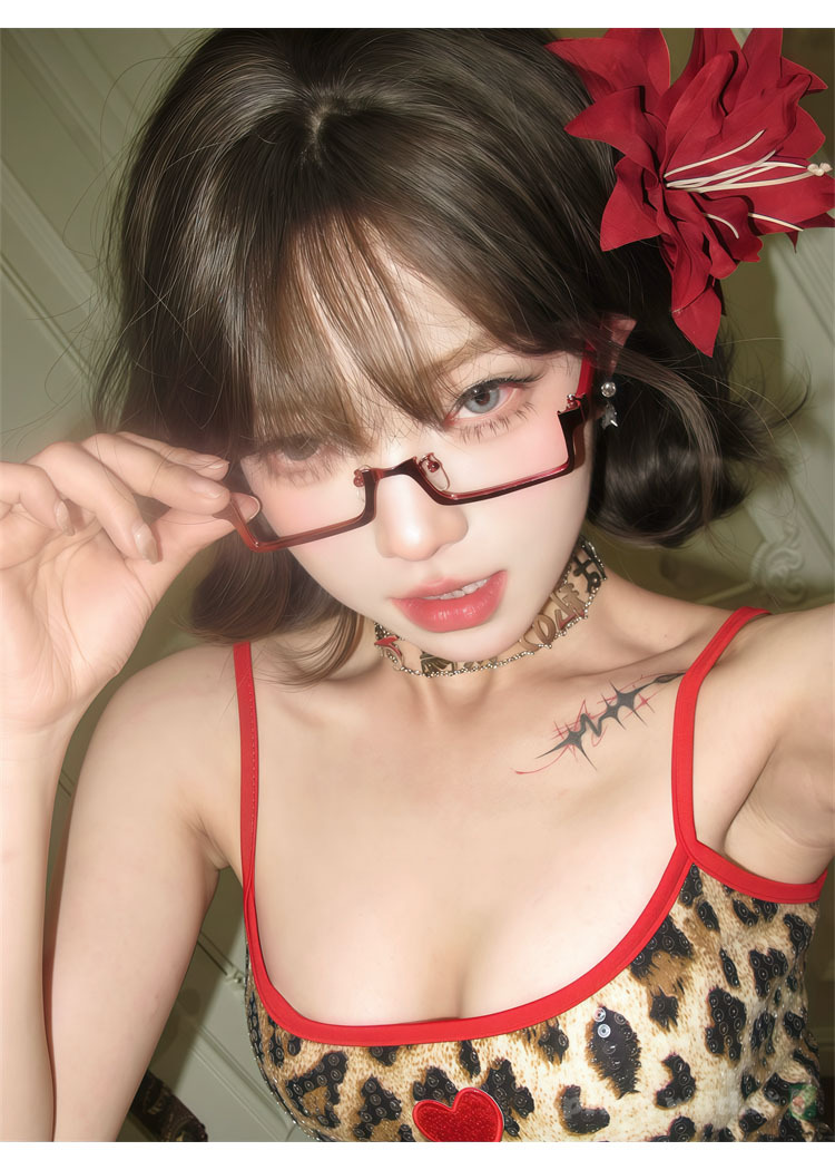 40g Weight Half Frame Glasses Structure Y2K Square Women's Glasses Frame
