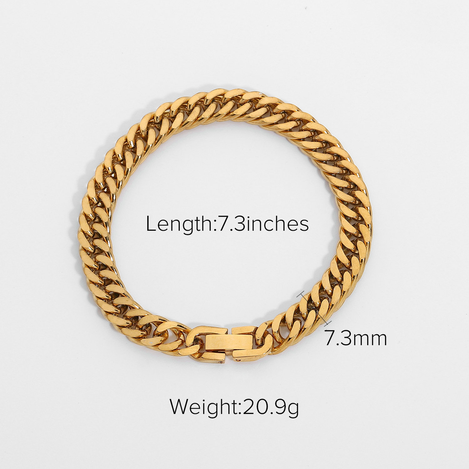 European and American 73mm thick Cuban chain bracelet 18K goldplated stainless steel braceletpicture9