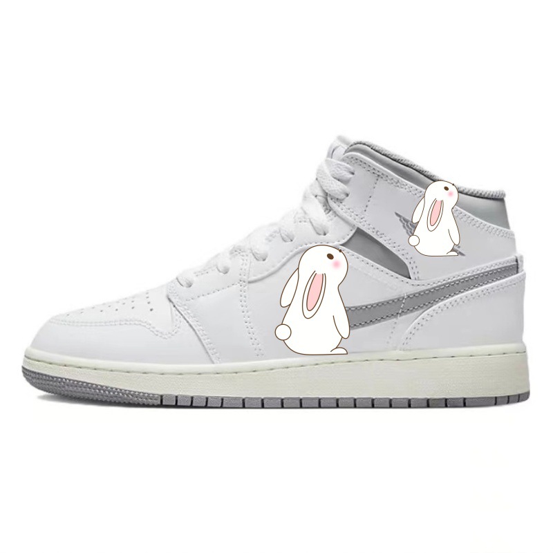 조 1 미드탑 화이트 그레이 554725-135