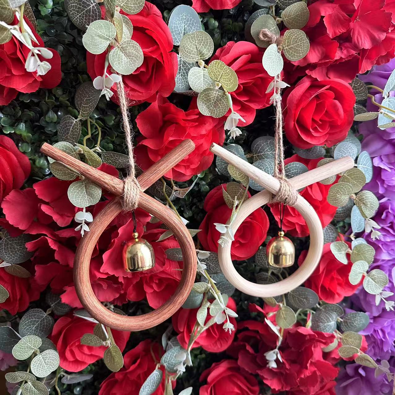 Carillon à vent en rotin style coréen décoration murale artisanale_voghion.com