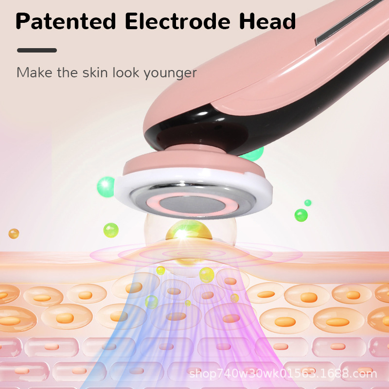 Color Light Warm Skin Rejuvenation Introduction Instrument Facial Vibration Massager Introduction and Export Instrument Facial Cleaning Beauty Instrument Home