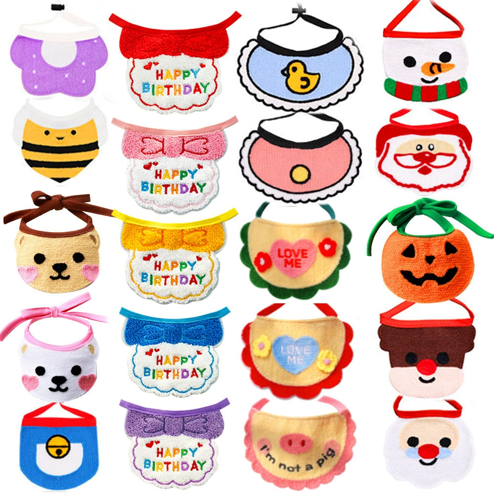 Симпатичные домашние животные-слот-полотенце вышитые собачьи нагрудники трансграничные кошка-нагрудник желтая утка с днем рождения-слот-полотенце
