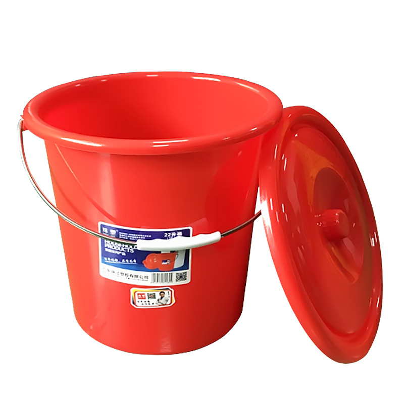 珠江加厚手提塑料水桶喜庆红桶大号家用洗衣桶带盖洗车桶储水桶阿里巴巴