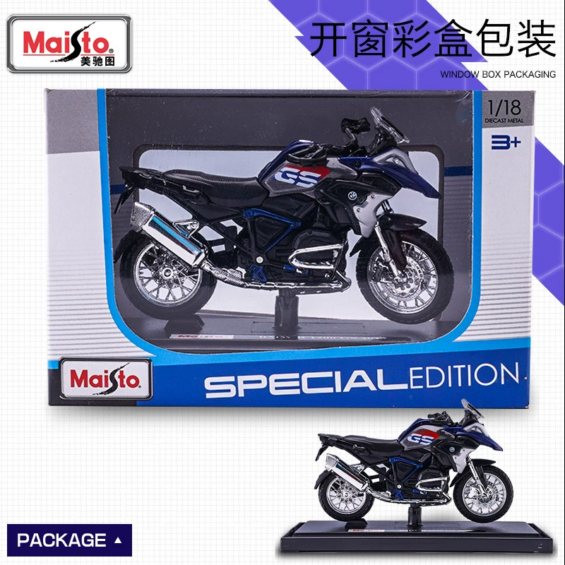BMW металлический мотоцикл-игрушка, гоночный автомобиль, масштаб 1:18