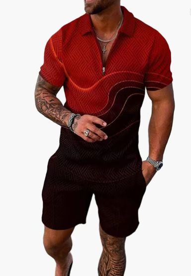 Nuevo europeo y americano transfronterizo de los hombres 3 Polo camisa traje de solapa de manga corta Jersey casual camiseta de los hombres de una sola pieza de entrega