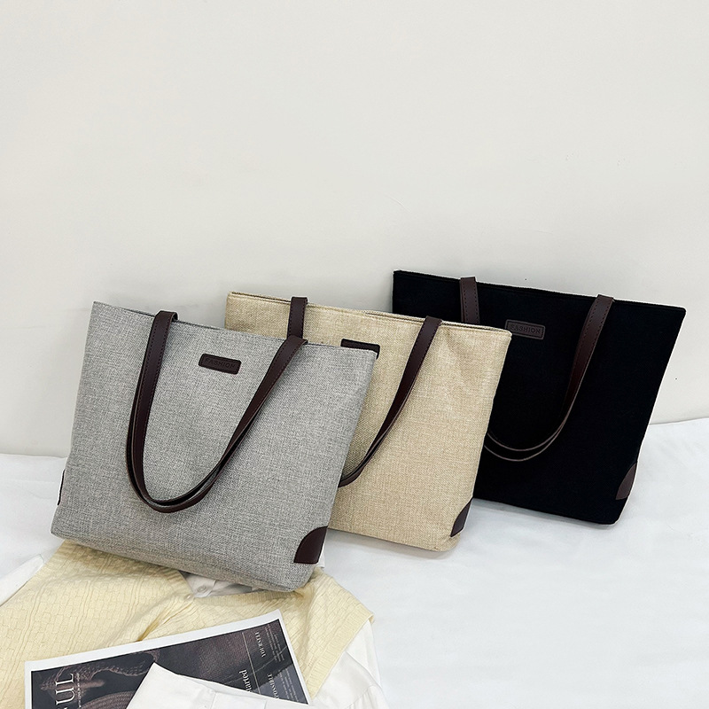 Nuevo bolso de moda de mujer, bolso de algodón y lino, bolso de hombro retro de gran capacidad, bolso de mano casual universal
