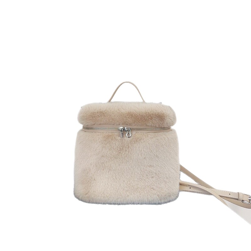 25秋冬新款日韩毛绒手提包仿貂毛双肩包甜美风背包packbag606#|undefined