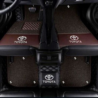 Ayaqaltılar (Kovriklər) | right-hand drive RAV4, Rongfang - rav4-rongfang-with-car-logo-double-layer-black-brown