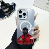 CP Red Clothes Gesture Trendy Man - Temperament White Magnet Attracts Colorful Silver IMD