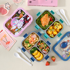 304 ステンレス鋼の密封されたランチボックス子供用漫画の分離されたランチボックス、食器付き、水で満たして断熱できるランチボックス