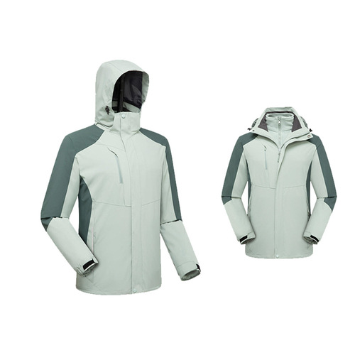 Three-in-one jacket, detachable velvet and thickened group clothing, corporate workwear, windproof jacket with printed logo