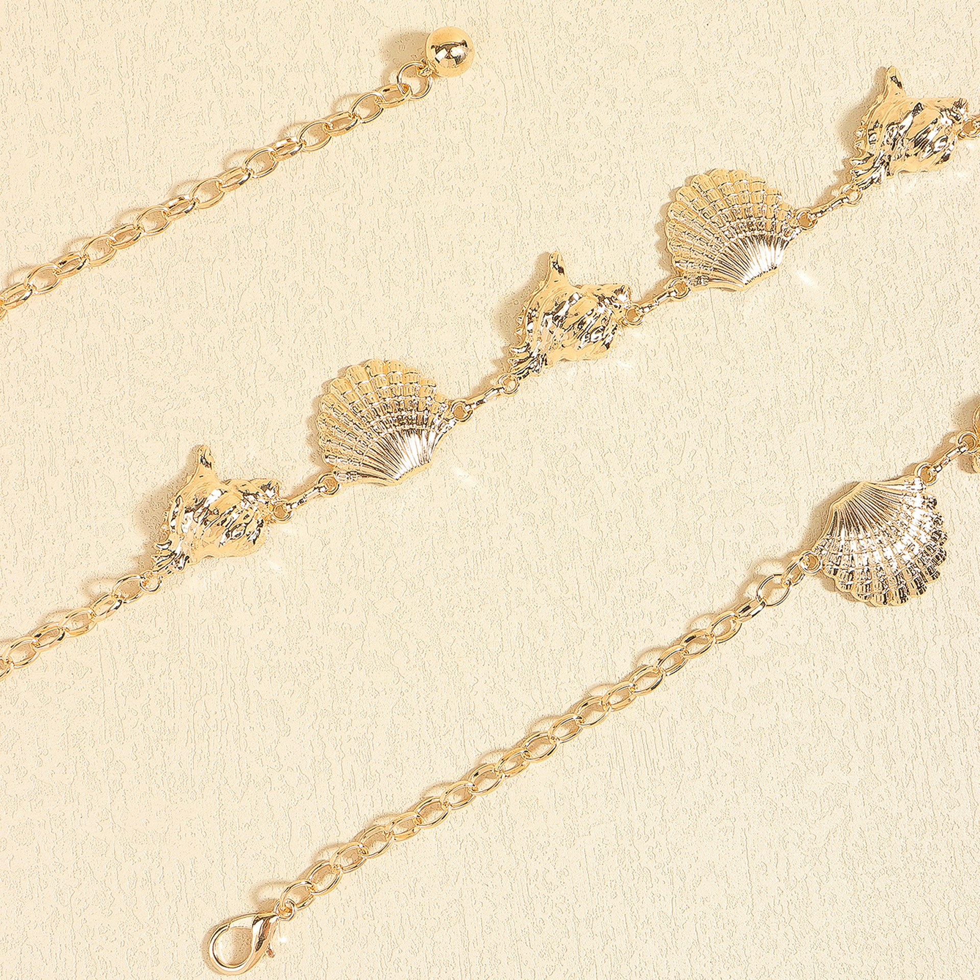 Basic Retro Geometric Starfish Metal Shell Unisex Chain Belts display picture 8