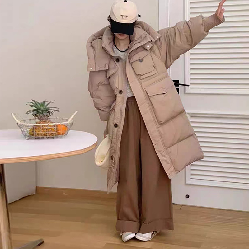 中长款羽绒服女款冬季过膝韩版鸭绒平湖新款高级感工厂批发|undefined