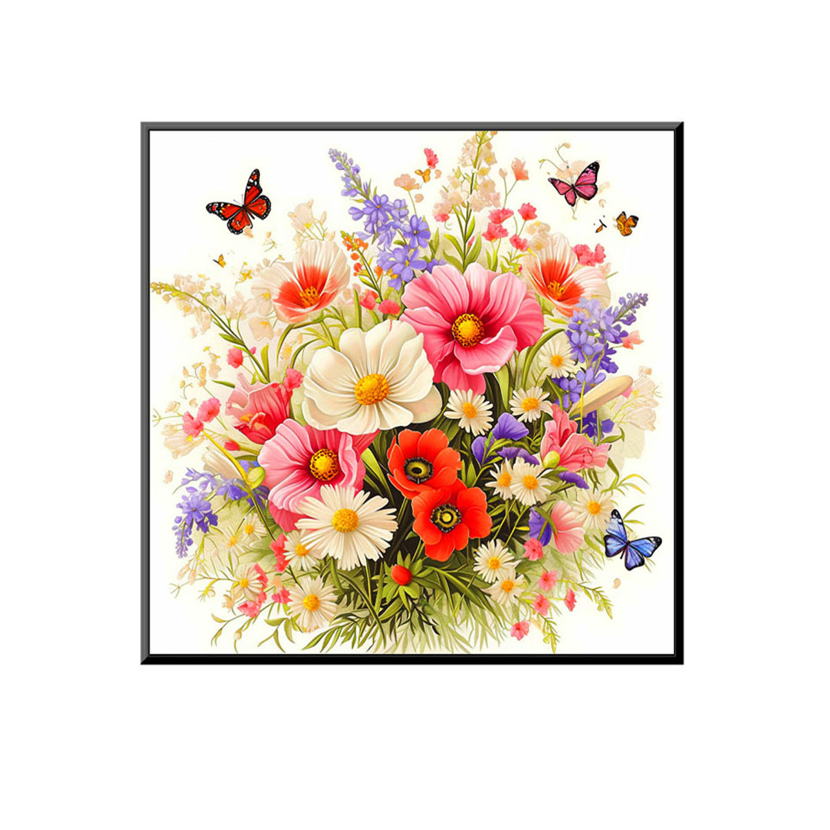 Nuevo punto de cruz transfronterizo 2025 flor flor mariposa danza tres plantas frescas simples flor punto de cruz material pequeño image 5