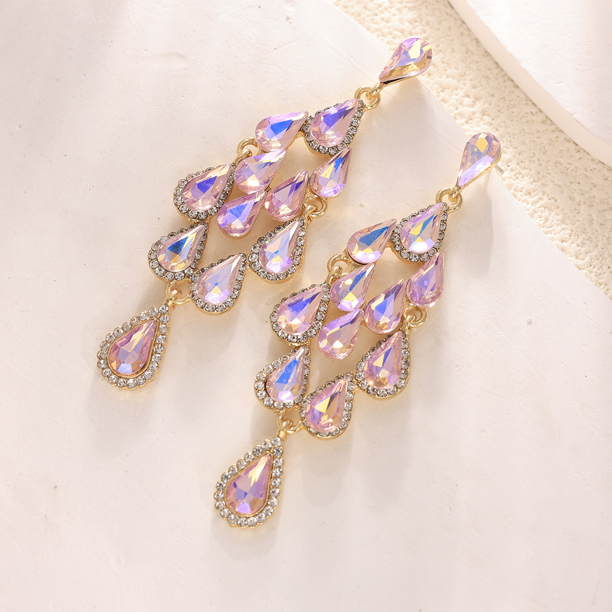 30g Weight Alloy Ear Needle Material Rhinestones Inlay Material Drop Earrings Classification 1 Pair Quantity Holiday, Daily Occasion Alloy Material Rhombus Pattern Spring&Summer Season Women's Gender Inlay Design Vacation, Classic Style Style 1 Pair Vacation Classic Style Rhombus Inlay Alloy Rhinestones Drop Earrings 17