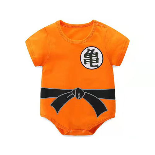 Foreign Trade Baby All-in-One Suit Monkey King Style Summer Baby Pure Cotton T-shirt Nappy Suit Children's Wear Crawling Suit