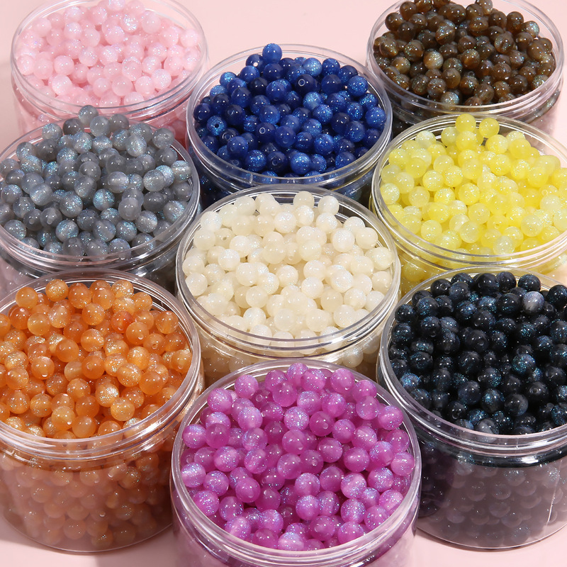 8/10/12mm Resin Starry Sky Gold-Dusted Mermaid Beads Round Beads Handmade DIY Beaded Bracelet Phone Chain Loose Beads