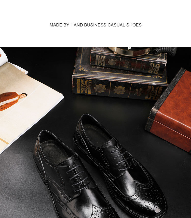 Plus-size leather shoes Business dress leather shoes for men British vintage wash horse Leather wedding shoes_vogvips.com