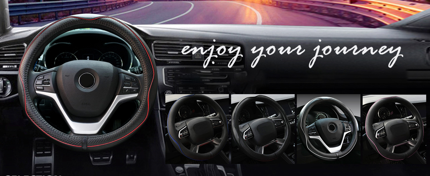 New Cross-Border Foreign Trade Car Steering Wheel Cover, Fashionable Diamond-Shaped Three-Dimensional Embossed Leather Car Handle Cover, Suitable for All Seasons