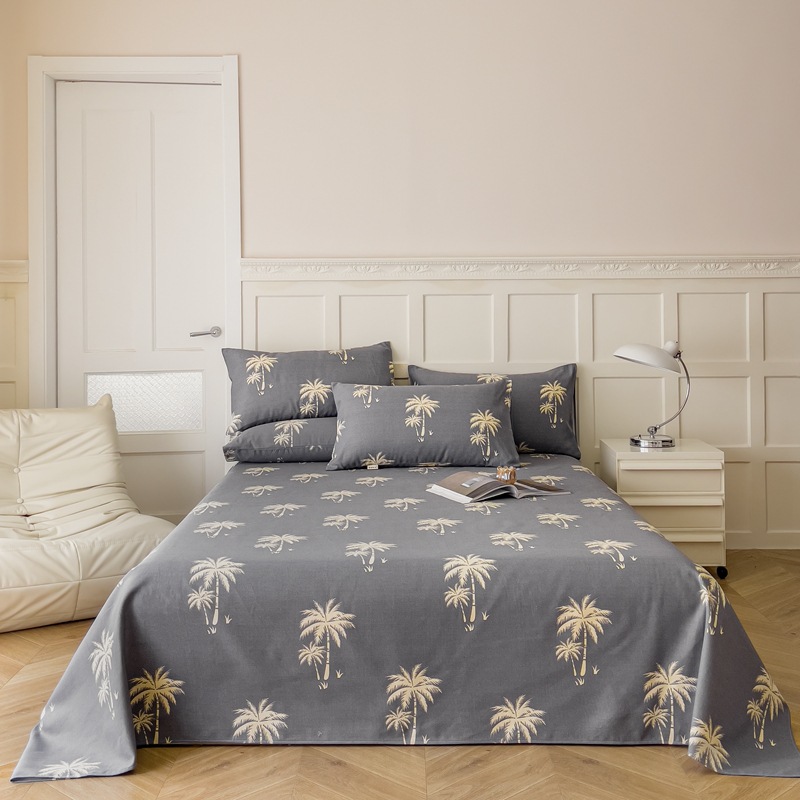 Youyixin Clase A sábanas de tela gruesa vieja de algodón puro pieza única 100 algodón individual dormitorio doble engrosado funda de almohada de tres piezas