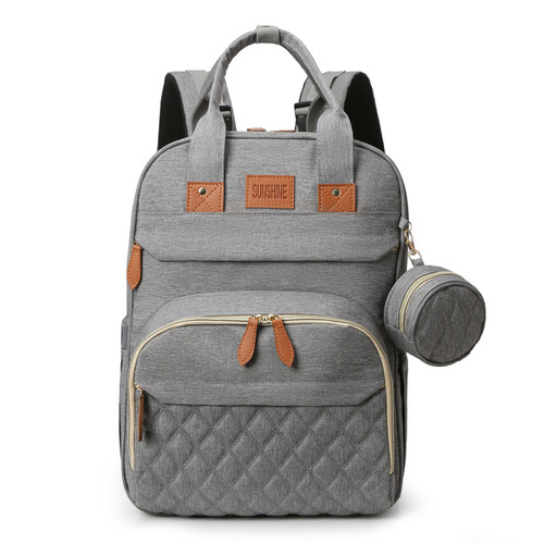 Cross-border upgrade of new multifunctional portable folding bed mommy bag manufacturer wholesale large capacity backpack mommy bag
