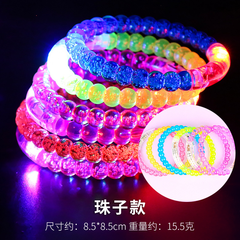 Pulsera luminosa burbuja de acrílico pulsera flash burbuja pulsera LED colorido juguete de dibujos animados al por mayor