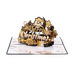 Manufacturer Wholesale Cross-Border Creative Gifts 3D Hollow Handmade Three-Dimensional Greeting Cards Christmas Greeting Cards