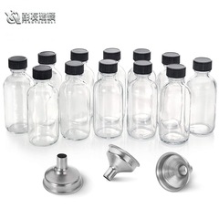 卸売りスポット透明ガラスボストンボトル60mlジュースボトル入浴分注ボトル漏斗500ml石鹸ディスペンサー