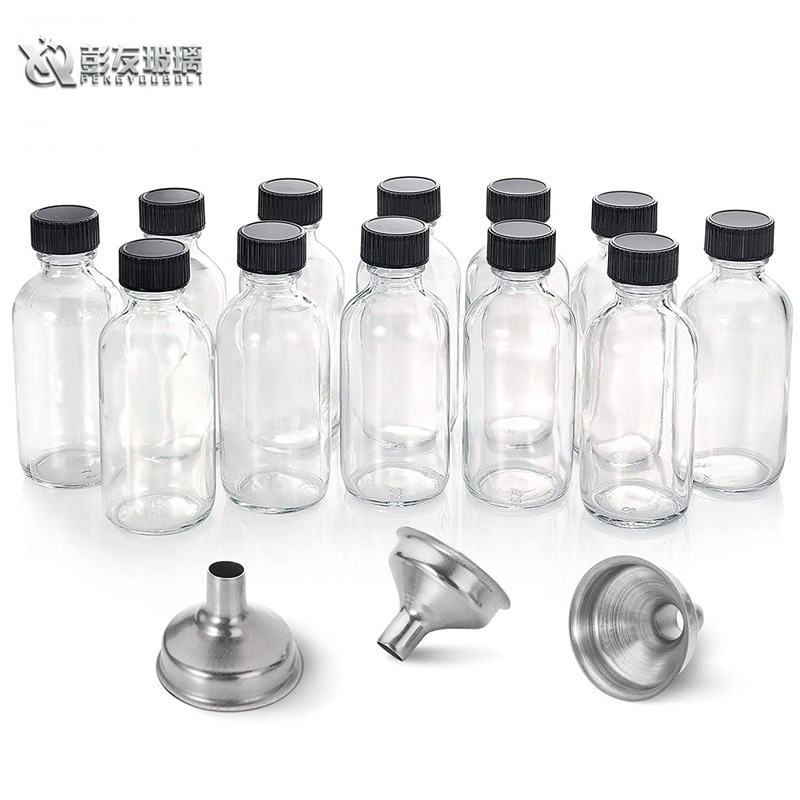 卸売りスポット透明ガラスボストンボトル60mlジュースボトル入浴分注ボトル漏斗500ml石鹸ディスペンサー|undefined